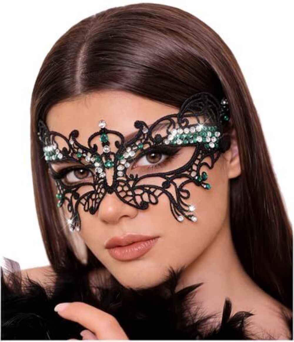 4959 Lace Rhinestone Masks Costume Party Proms Face Mask Masquerade Mask